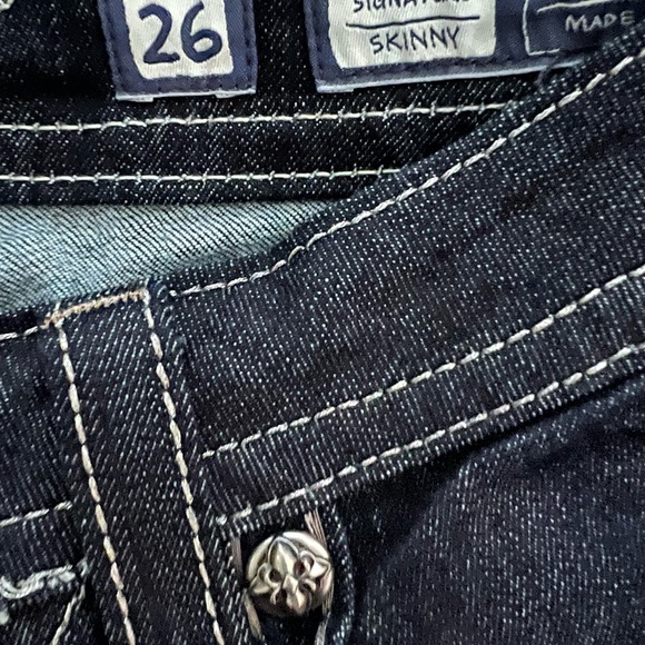 💫Miss Me Women’s Signature Rise Skinny Jeans Bedazzled Pockets Size 28💫 Buckle - Picture 4 of 5